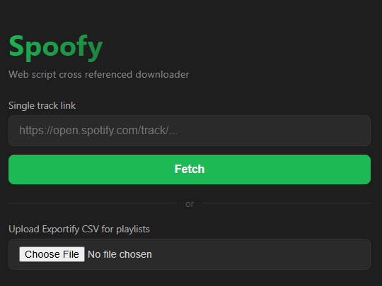 Spoofy - Spotify Song/Playlist Batch Downloader